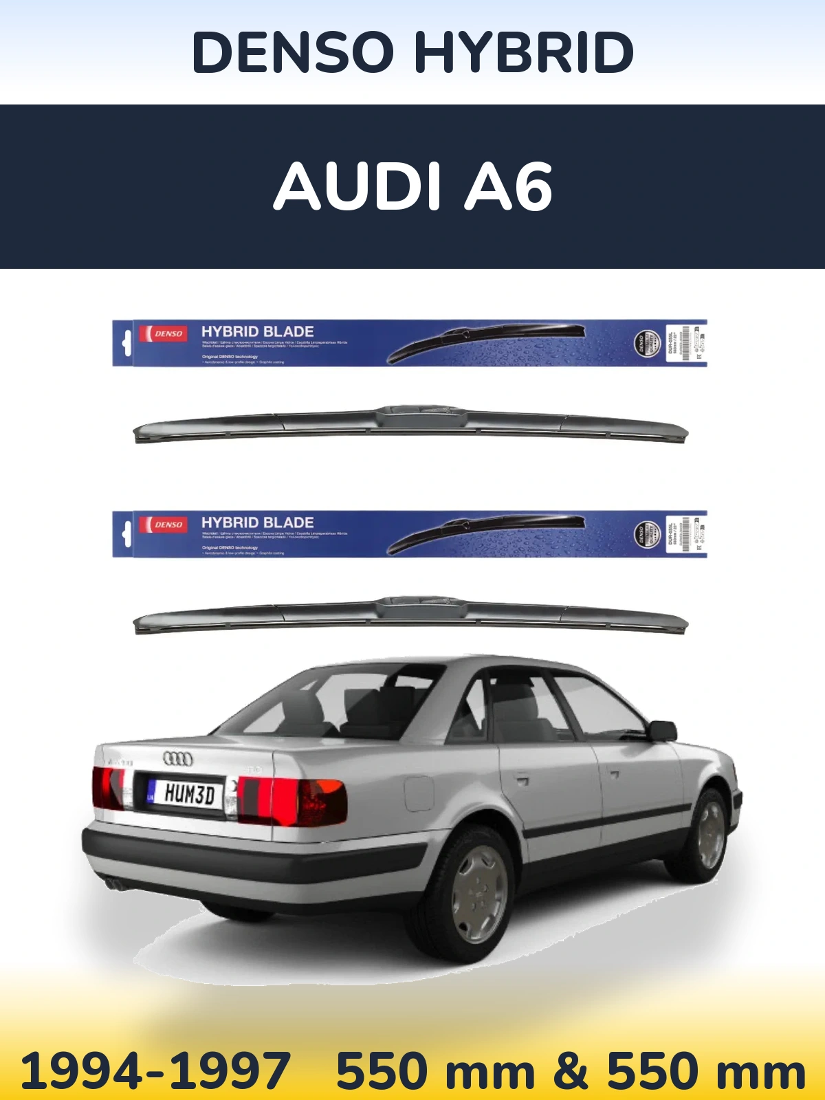 Комплект передних дворников Denso Hybrid 550 & 550 мм для Audi A6 1994-1997