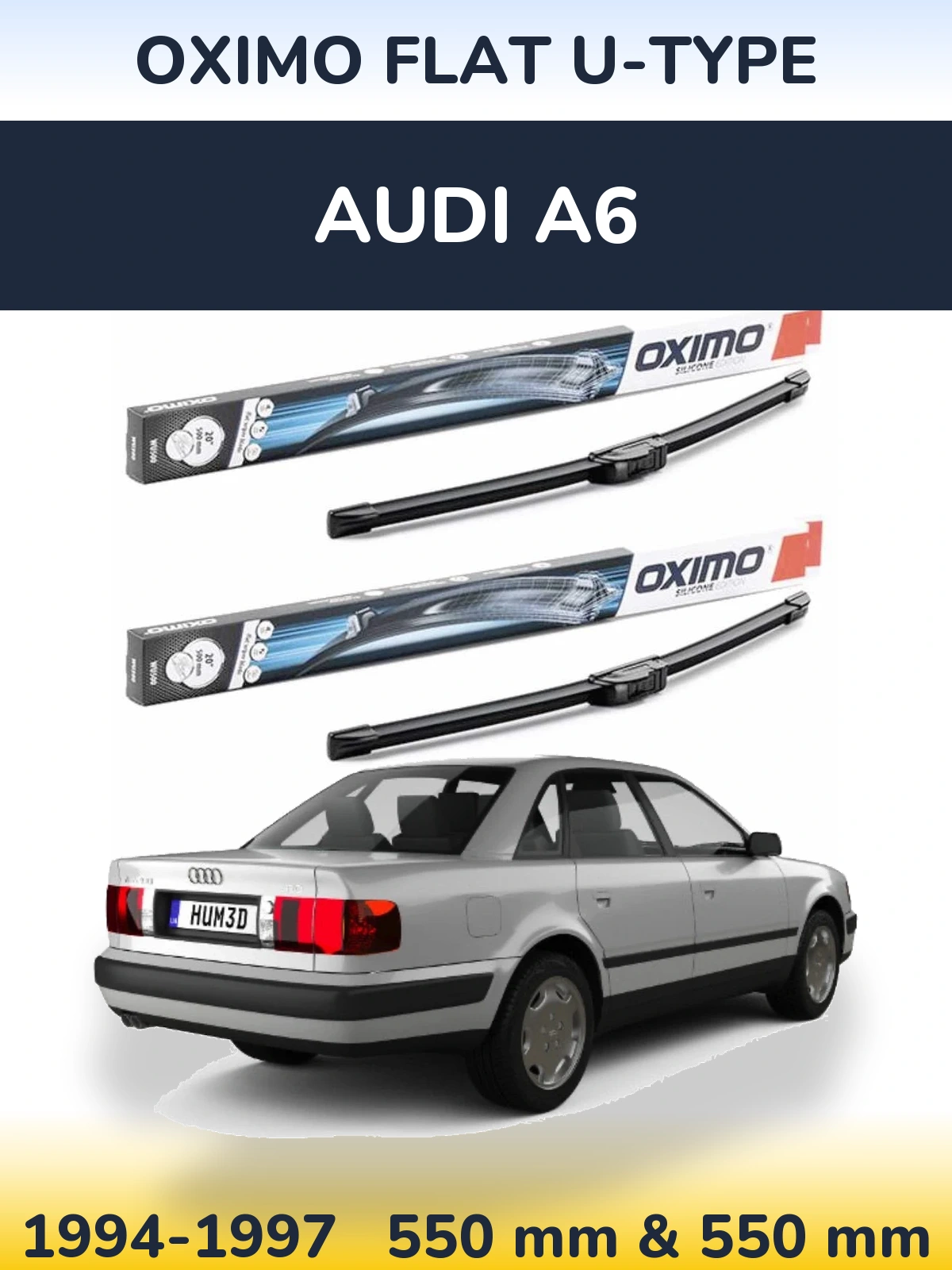 Komplet przednich wycieraczek Oximo Flat U-type 550 & 550 mm do Audi A6 1994-1997