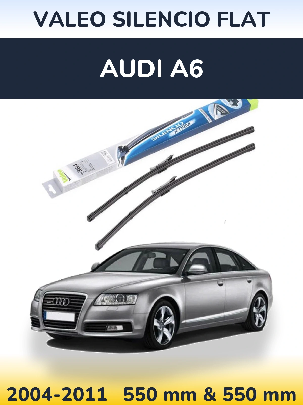 Komplet przednich wycieraczek Valeo Silencio Flat 550 & 550 mm do Audi A6 2004-2011