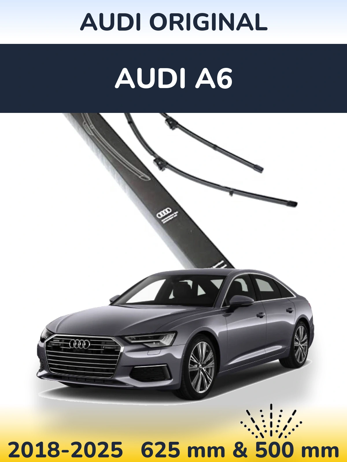 Комплект передних дворников Audi OEM Audi Original 625 & 500 мм для Audi A6 2018-2025