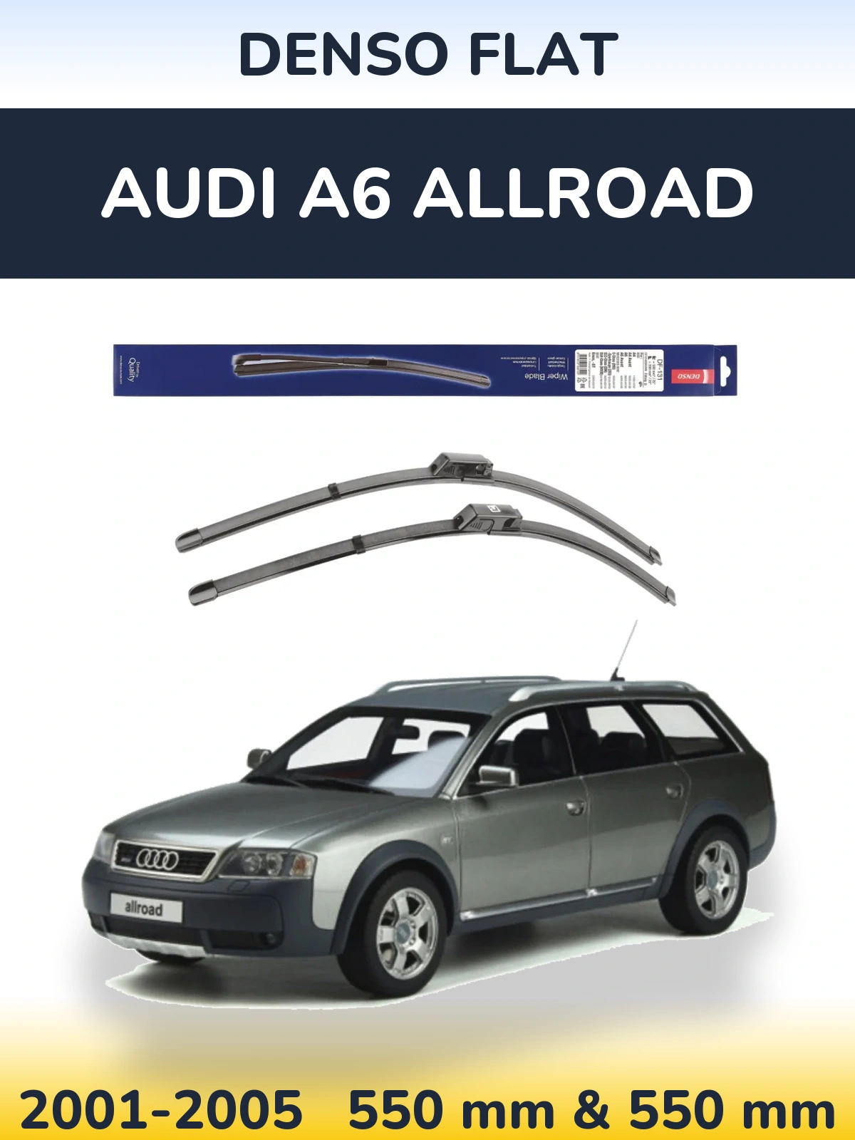 Komplet przednich wycieraczek Denso Flat 550 & 550 mm do Audi A6 Allroad 2001-2005