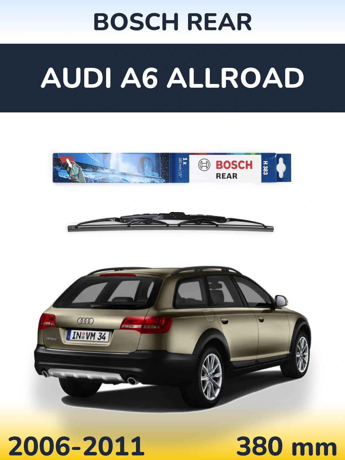 Tylna wycieraczka BOSCH Rear 380 mm do Audi A6 Allroad 2006-2011