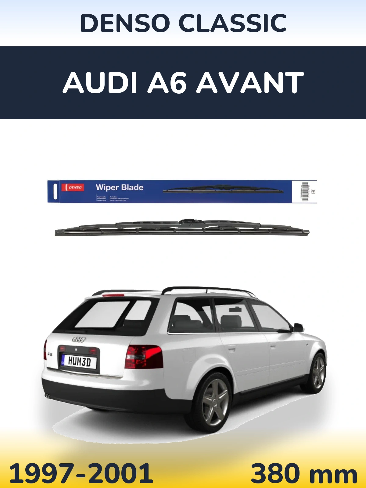 Tylna wycieraczka Denso Classic 380 mm do Audi A6 Avant 1997-2001