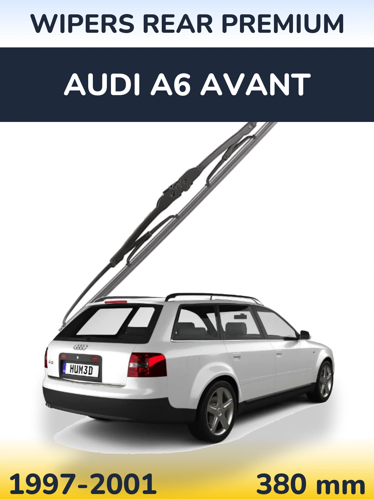 Rear wiper blade WIPERS REAR PREMIUM 380 mm for Audi A6 Avant 1997-2001