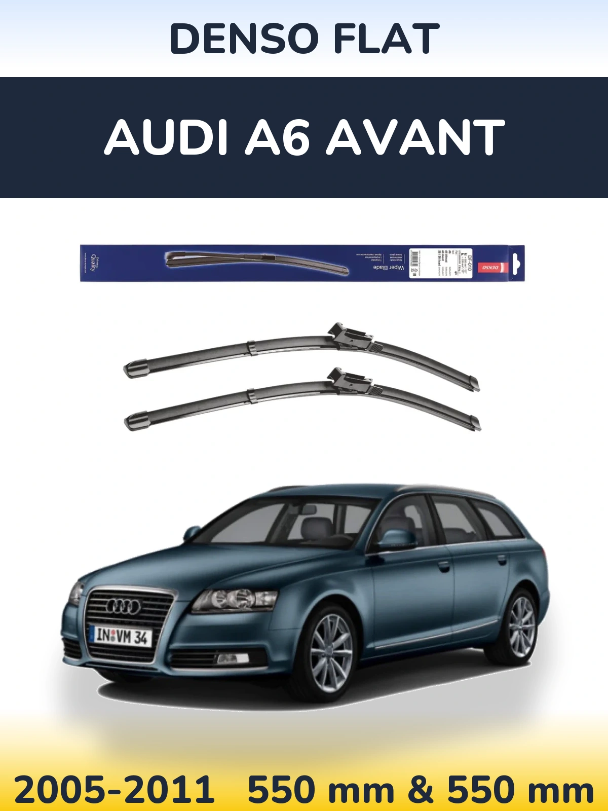 Komplet przednich wycieraczek Denso Flat 550 & 550 mm do Audi A6 Avant 2005-2011