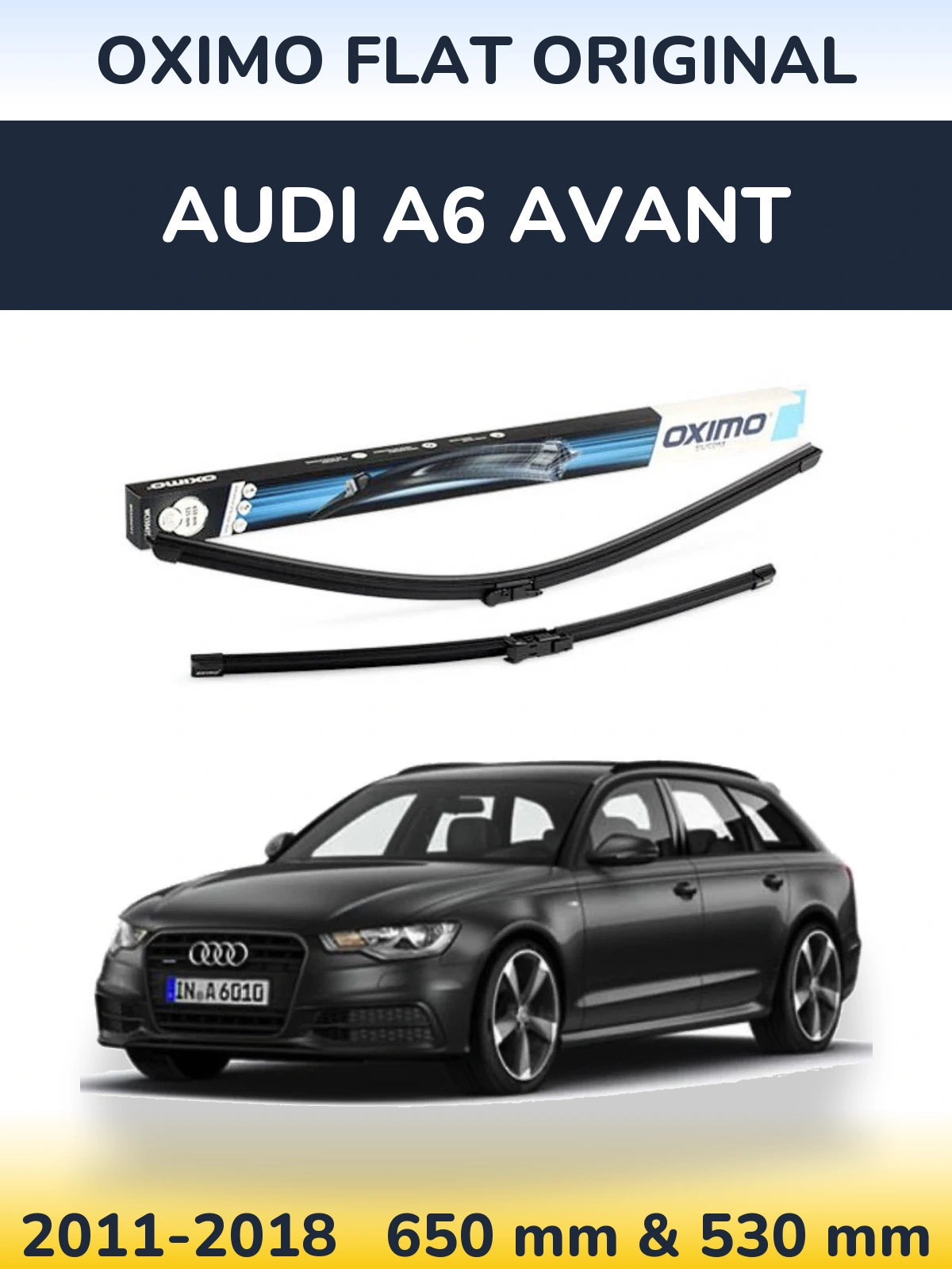 Komplet przednich wycieraczek Oximo Flat Original 650 & 530 mm do Audi A6 Avant 2011-2018