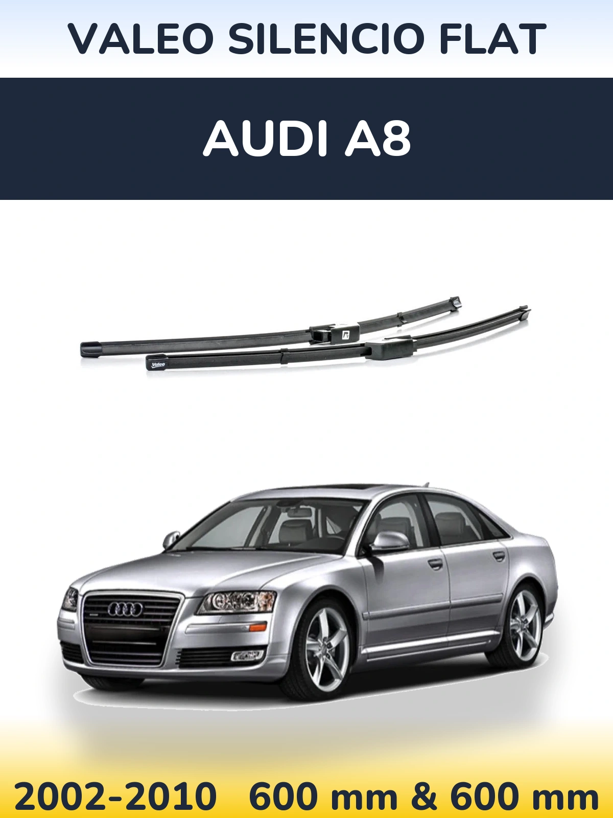 Komplet przednich wycieraczek Valeo Silencio Flat 590 & 580 mm do Audi A8 2002-2010