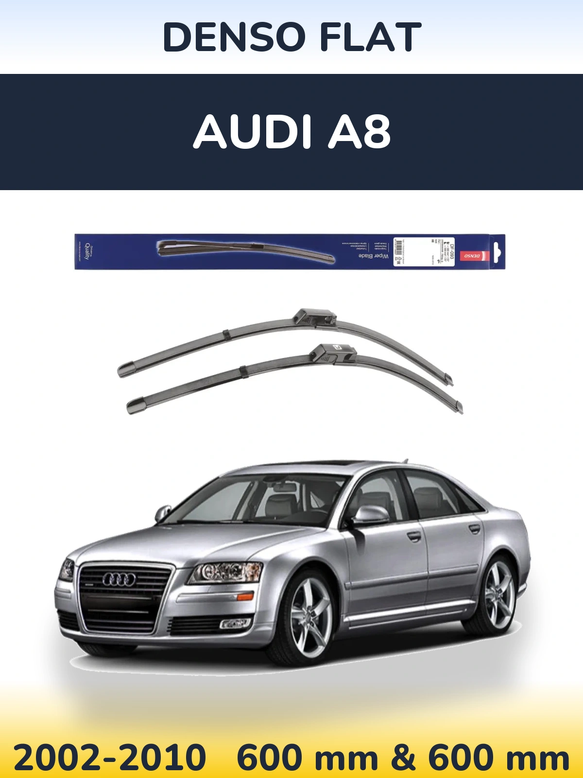 Комплект передних дворников Denso Flat 590 & 580 мм для Audi A8 2002-2010