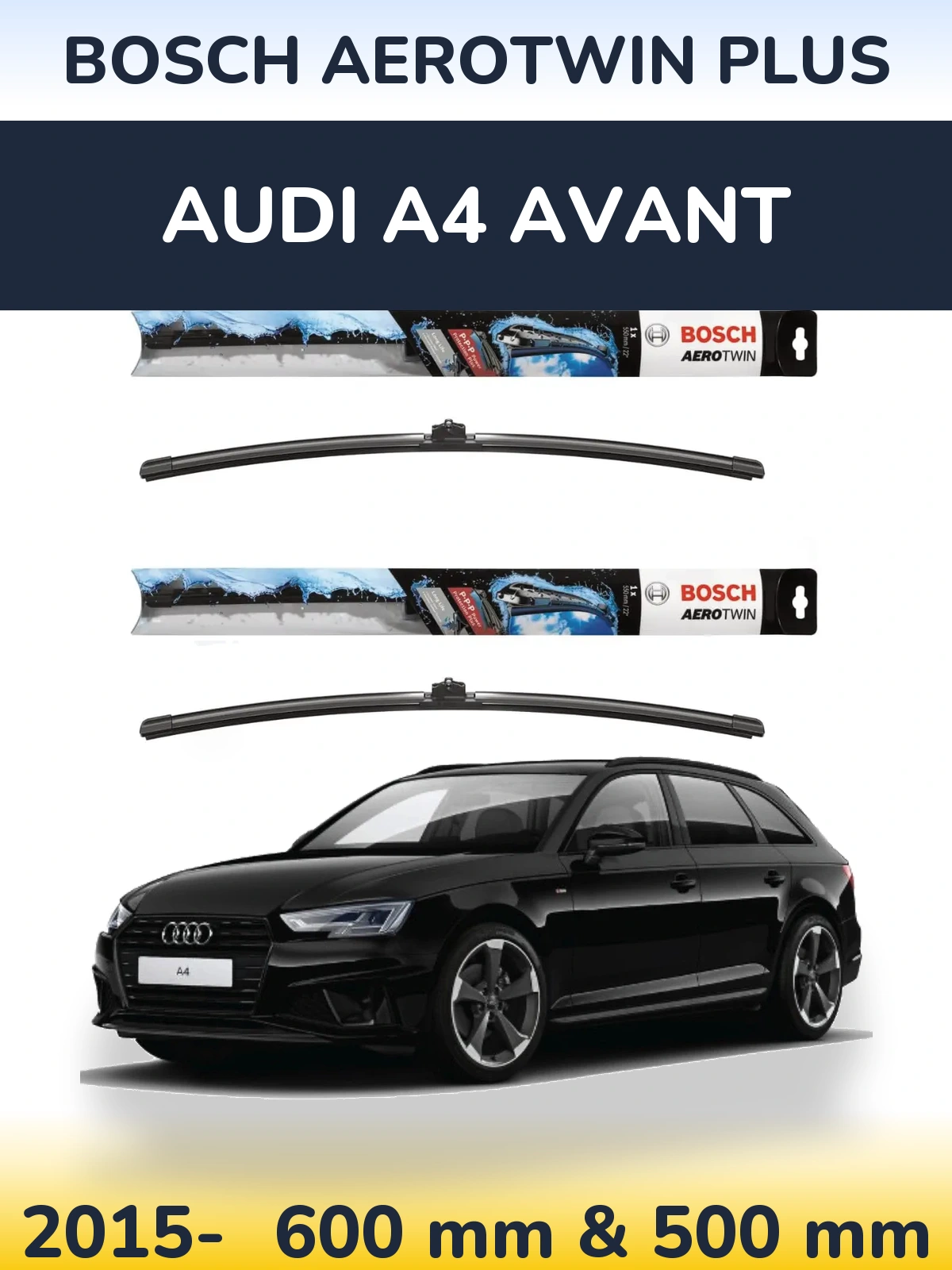 Komplet przednich wycieraczek BOSCH AeroTwin Plus 600 & 500 mm do Audi A4 Avant 2015-2026