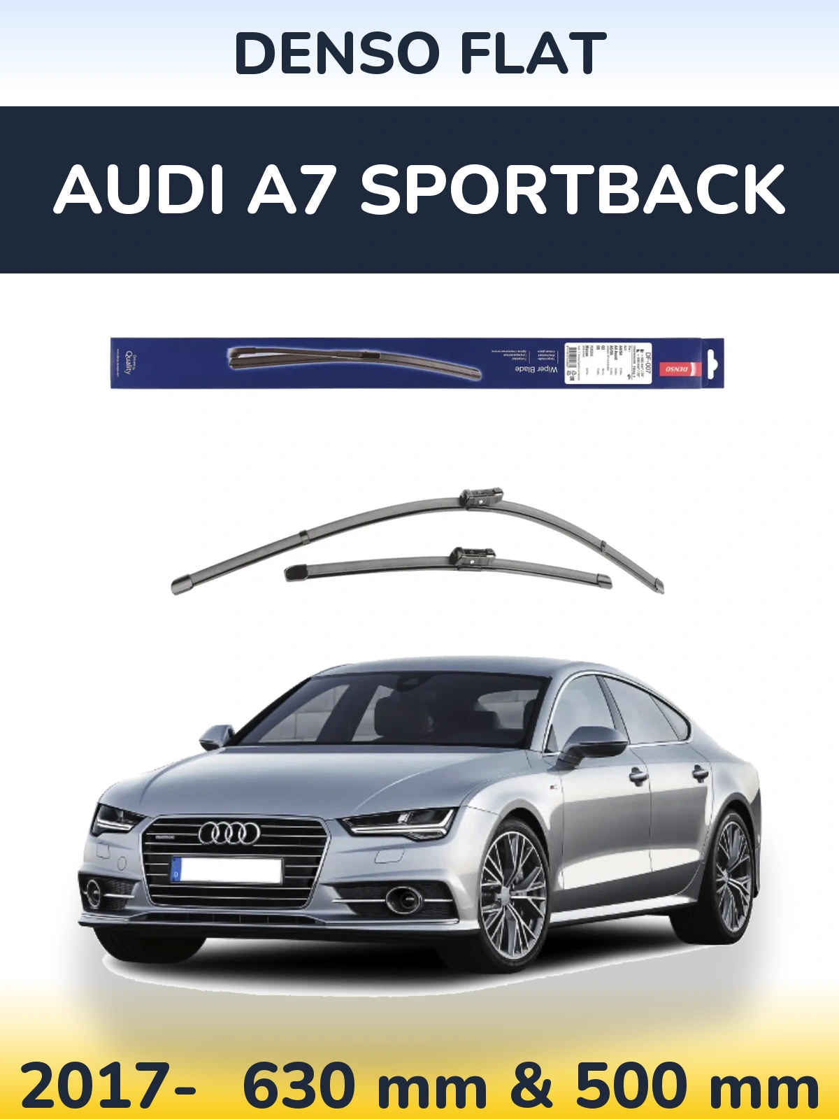 Комплект передних дворников Denso Flat 600 & 500 мм для Audi A7 Sportback 2017-2026