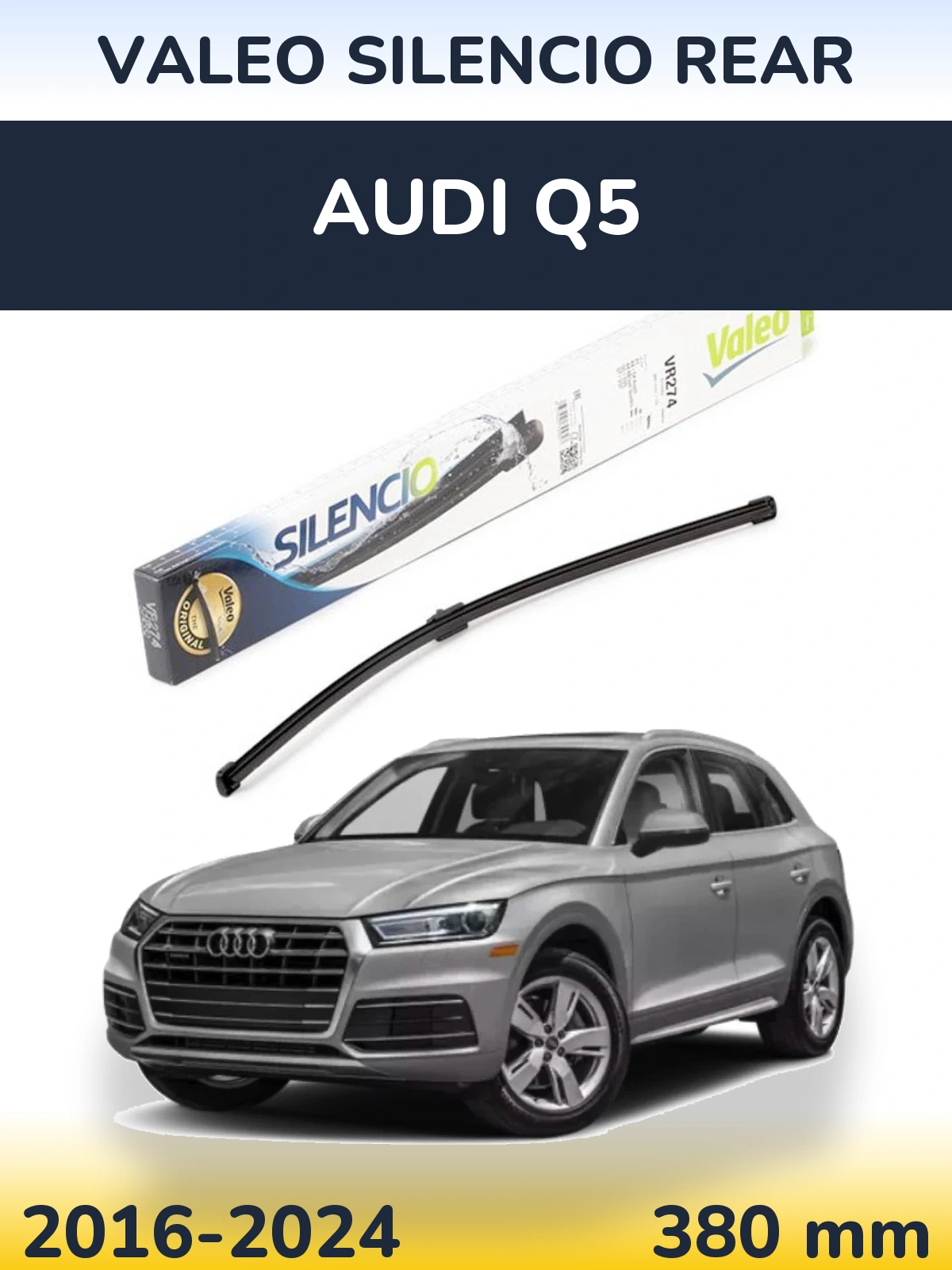 Rear wiper blade Valeo Silencio Rear 380 mm for Audi Q5 2016-2024
