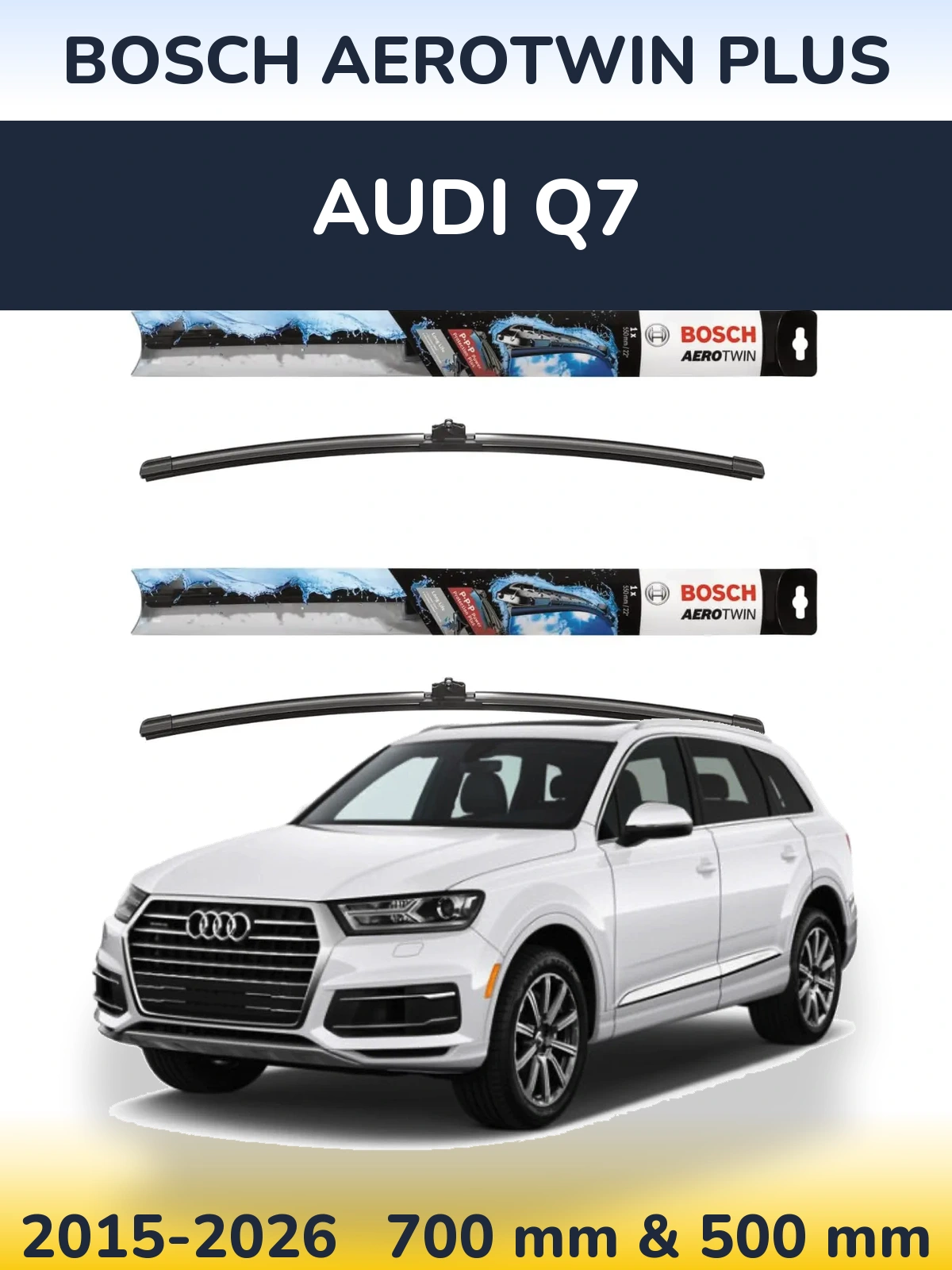 Komplet przednich wycieraczek BOSCH AeroTwin Plus 700 & 500 mm do Audi Q7 2015-2026