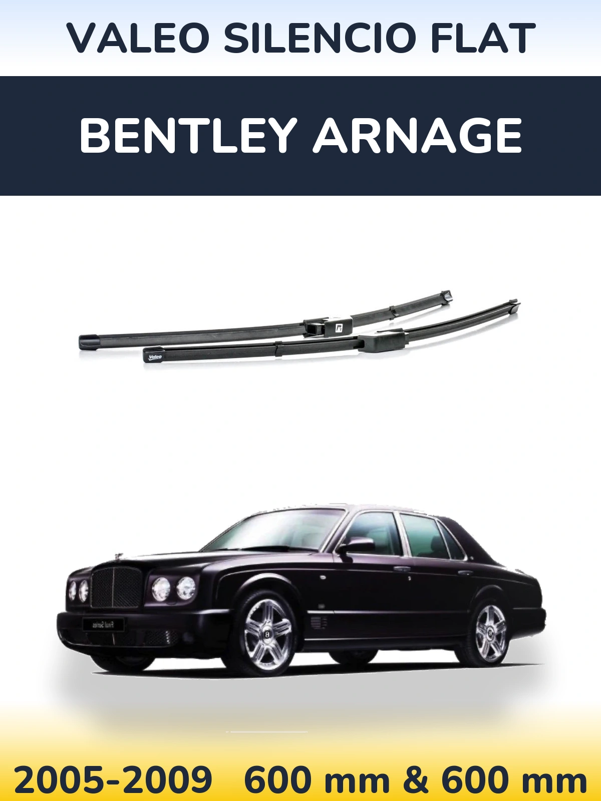 Комплект передних дворников Valeo Silencio Flat 590 & 580 мм для Bentley Arnage 2005-2009