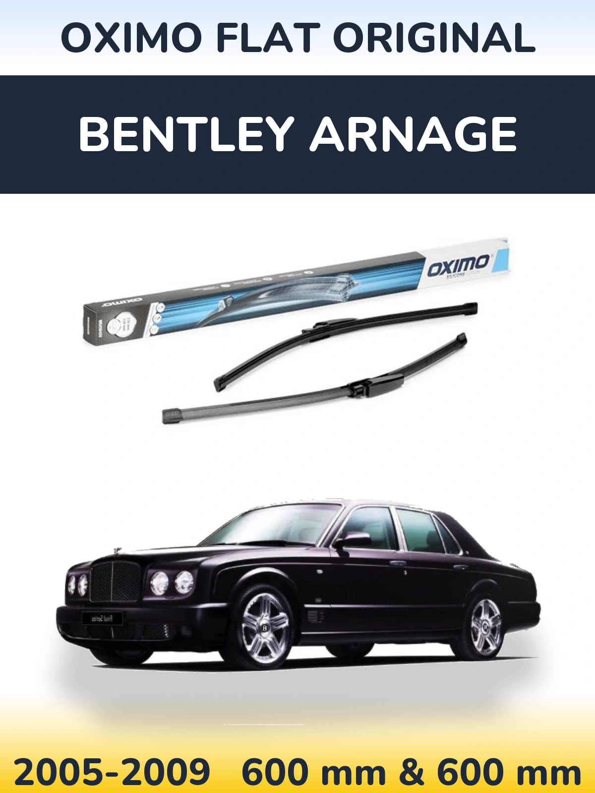 Комплект передних дворников Oximo Flat Original 600 & 575 мм для Bentley Arnage 2005-2009