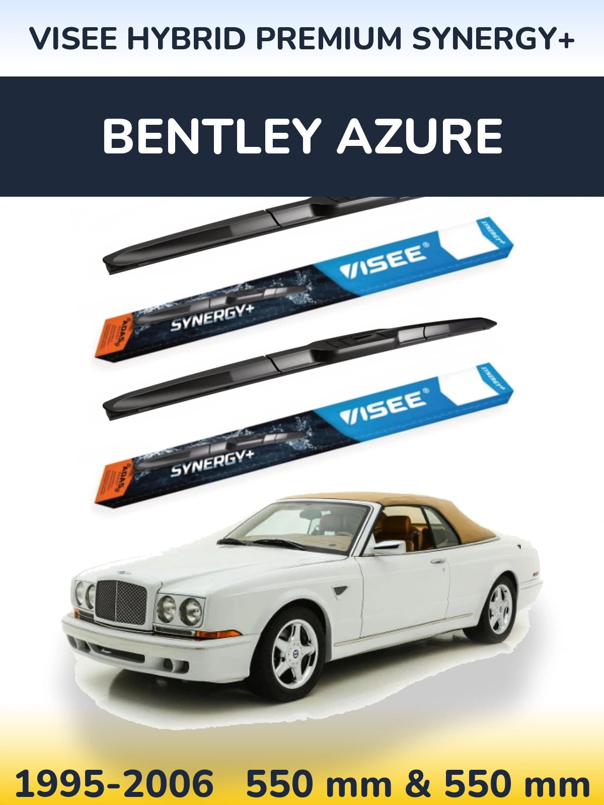 Комплект передних дворников VISEE HYBRID PREMIUM SYNERGY+ 550 & 550 мм для Bentley Azure 1995-2006