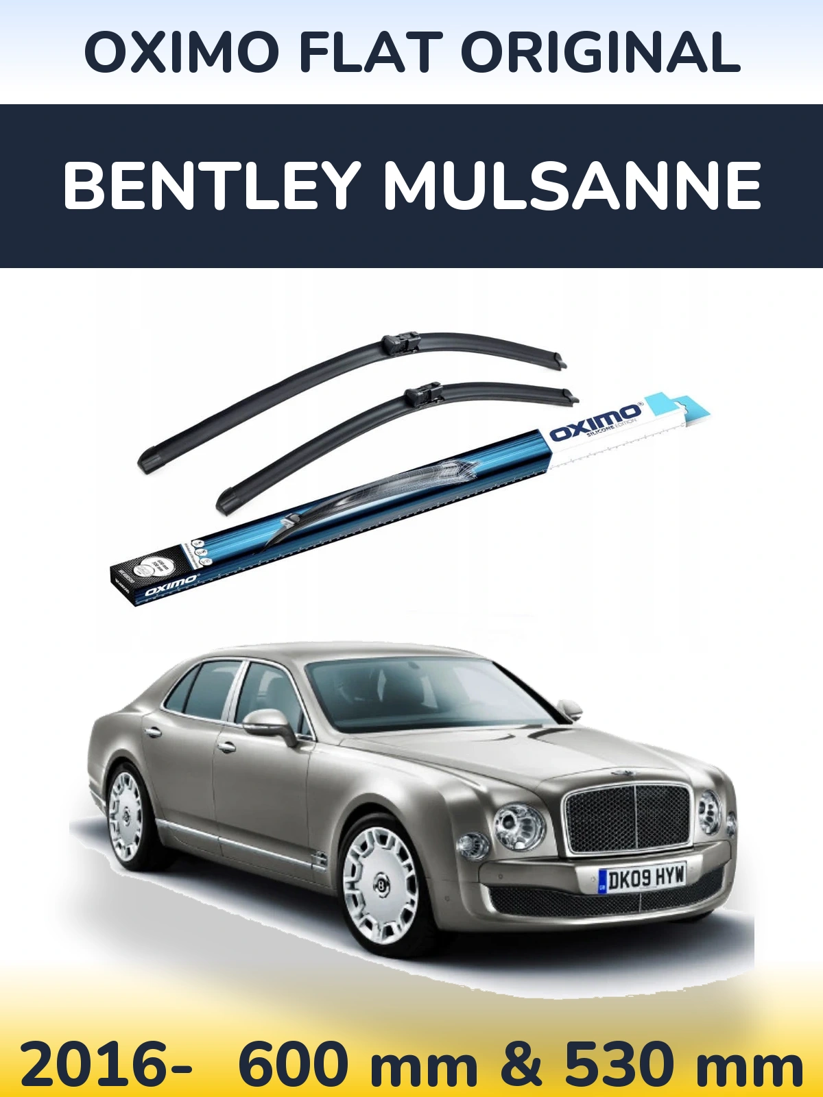 Komplet przednich wycieraczek Oximo Flat Original 600 & 530 mm do Bentley Mulsanne 2016-2026