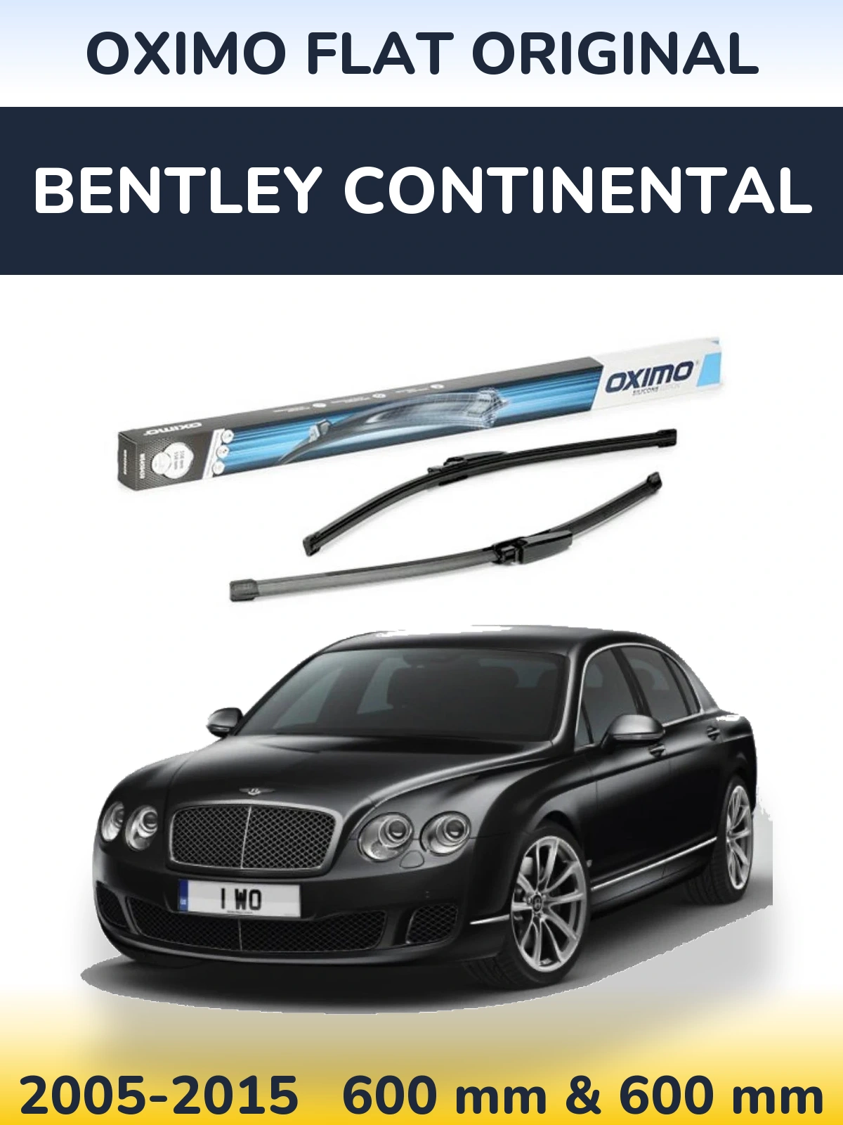 Front wiper blade set Oximo Flat Original 600 & 575 mm for Bentley Continental 2005-2015