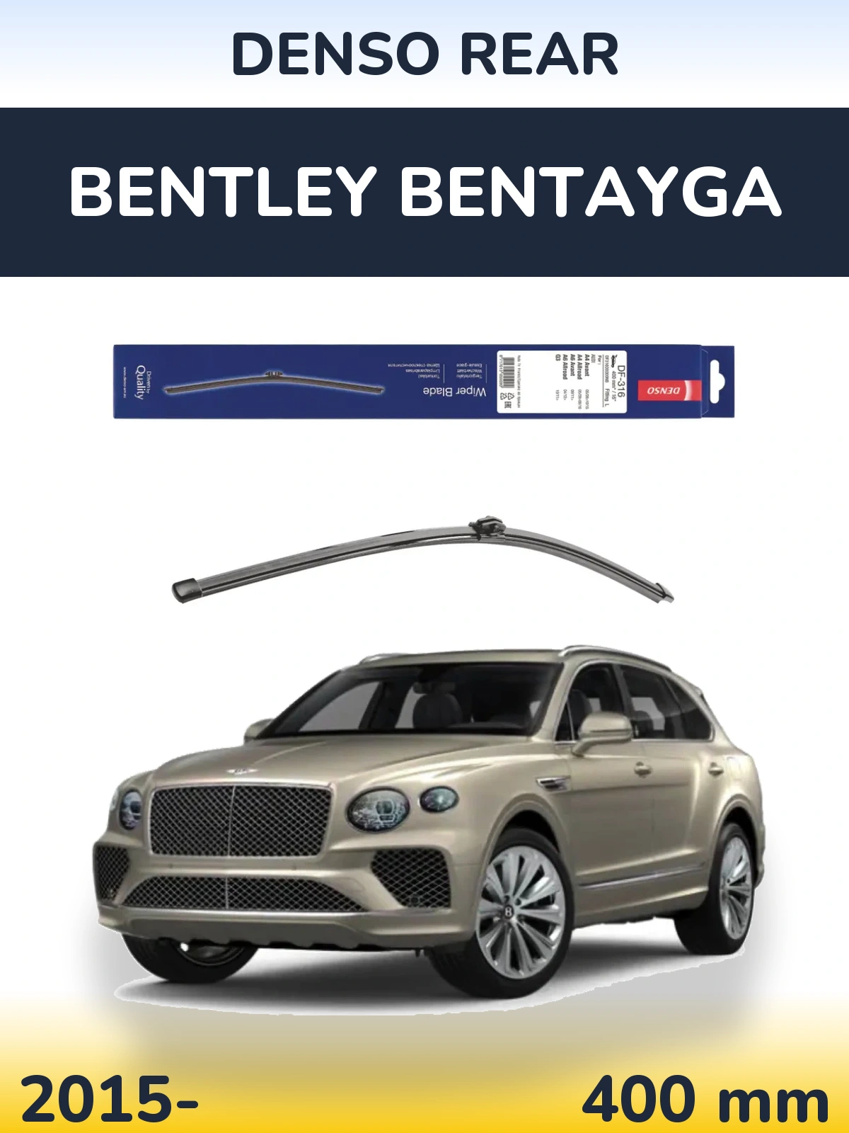 Tylna wycieraczka Denso Rear 400 mm do Bentley Bentayga 2015-2026