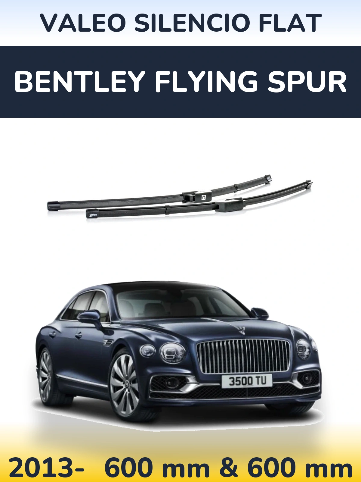 Komplet przednich wycieraczek Valeo Silencio Flat 590 & 580 mm do Bentley Flying Spur 2013-2026