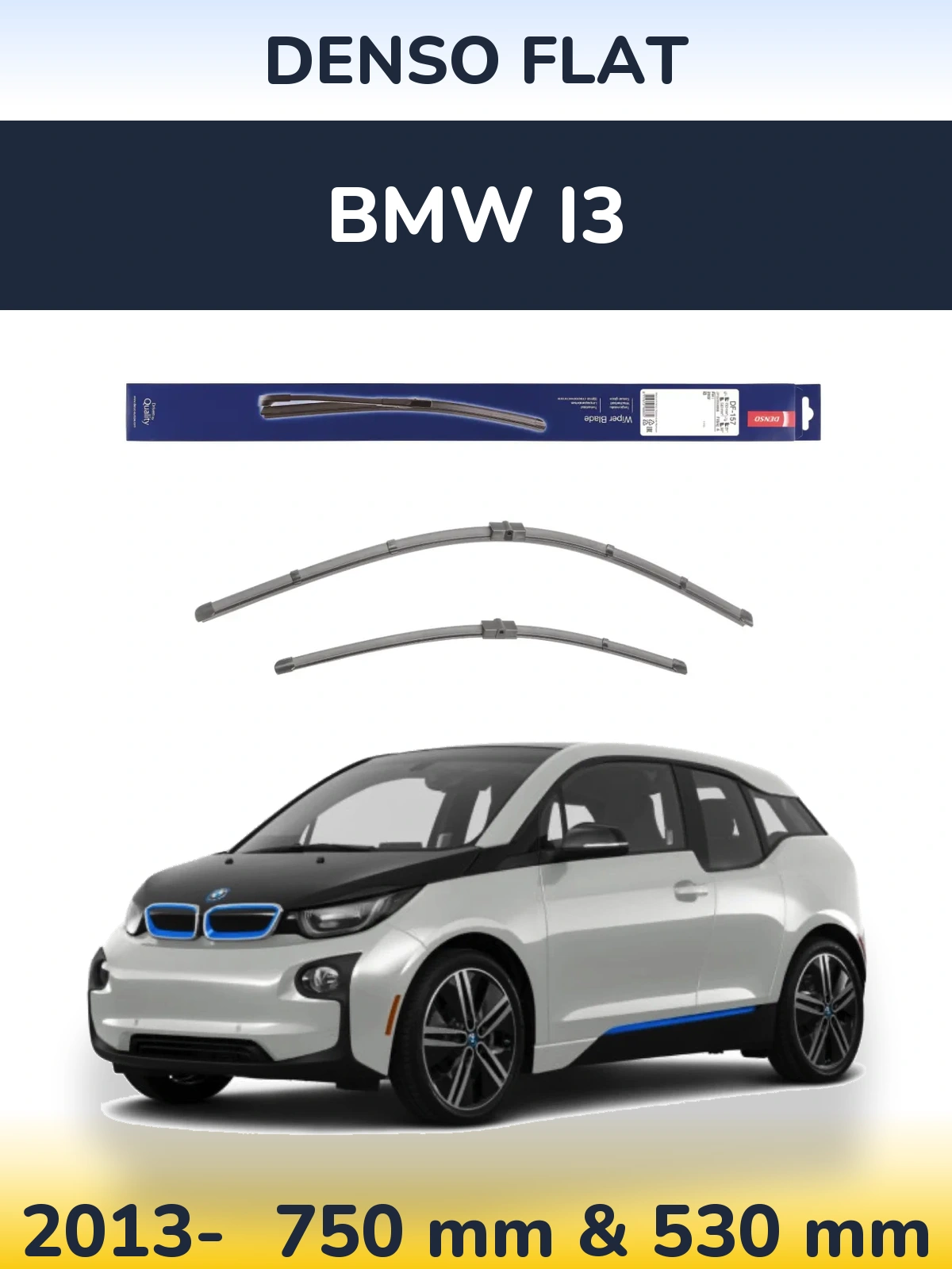 Komplet przednich wycieraczek Denso Flat 750 & 530 mm do BMW i3 2013-2026