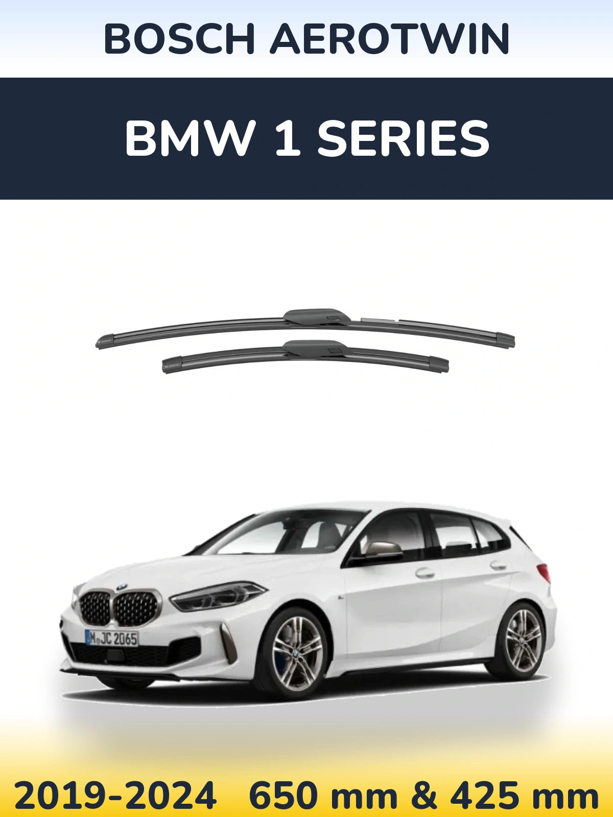 Комплект передних дворников BOSCH AeroTwin 650 & 425 мм для BMW 1 Series 2019-2024