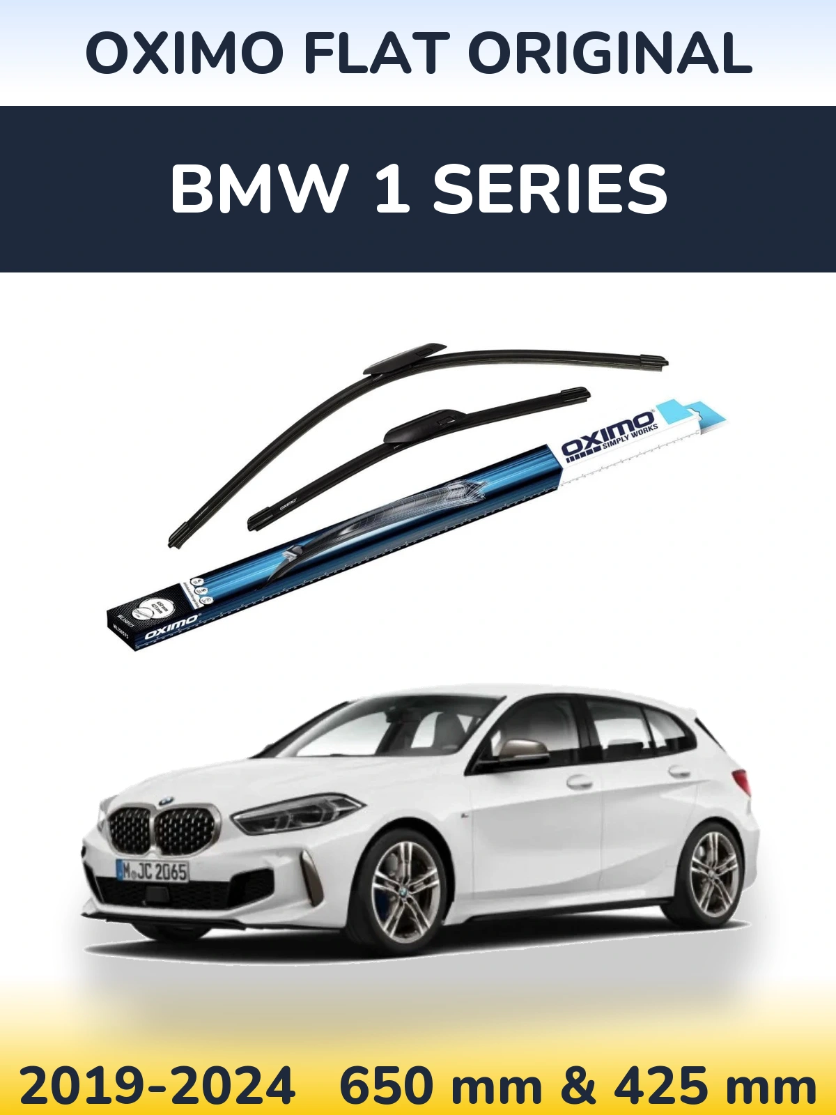 Komplet przednich wycieraczek Oximo Flat Original 650 & 425 mm do BMW Seria 1 2019-2024