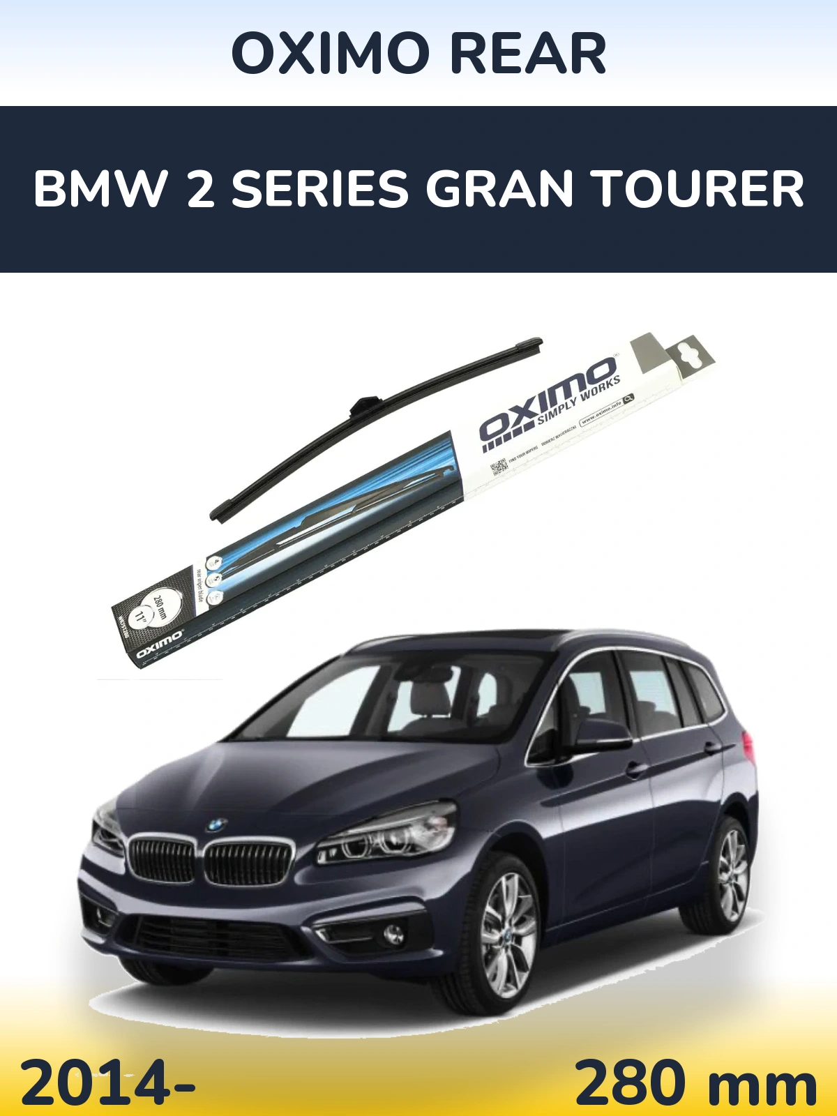 Rear wiper blade Oximo Rear 280 mm for BMW 2 Series Gran Tourer 2014-2026