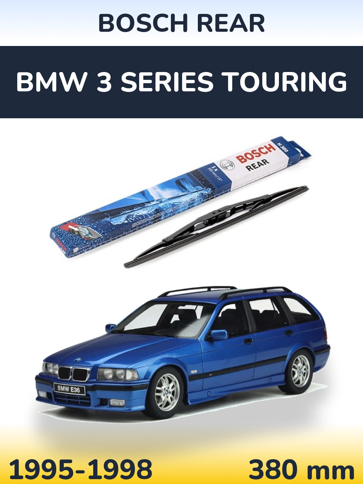 Задний дворник BOSCH Rear 380 мм для BMW 3 Series Touring 1995-1998