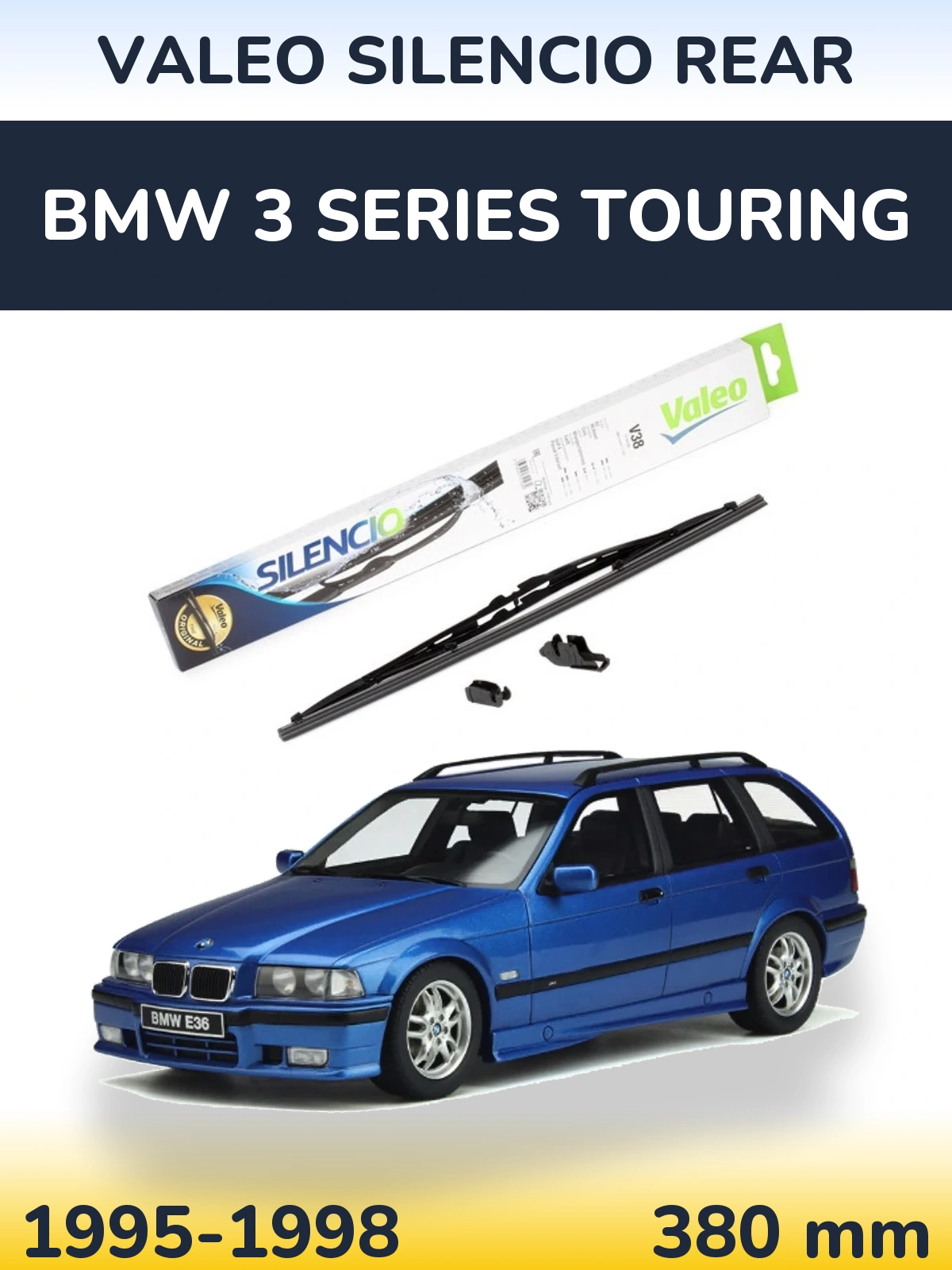 Задний дворник Valeo Silencio Rear 380 мм для BMW 3 Series Touring 1995-1998
