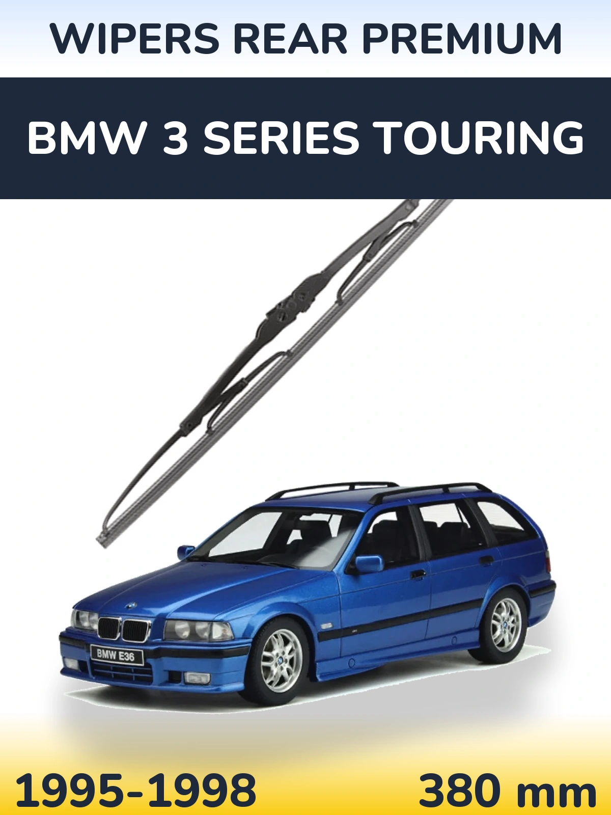 Rear wiper blade WIPERS REAR PREMIUM 380 mm for BMW 3 Series Touring 1995-1998