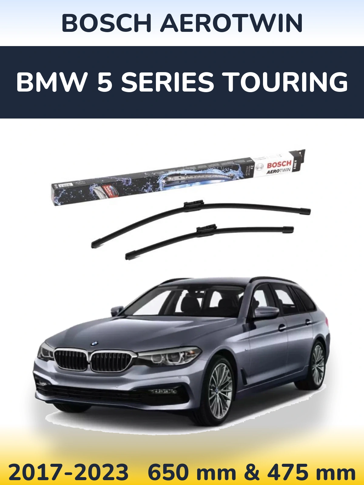 Komplet przednich wycieraczek BOSCH AeroTwin 650 & 475 mm do BMW Seria 5 Touring 2017-2023