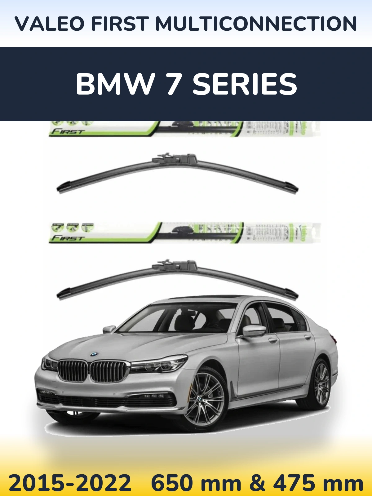 Komplet przednich wycieraczek Valeo First MultiConnection 650 & 475 mm do BMW Seria 7 2015-2022