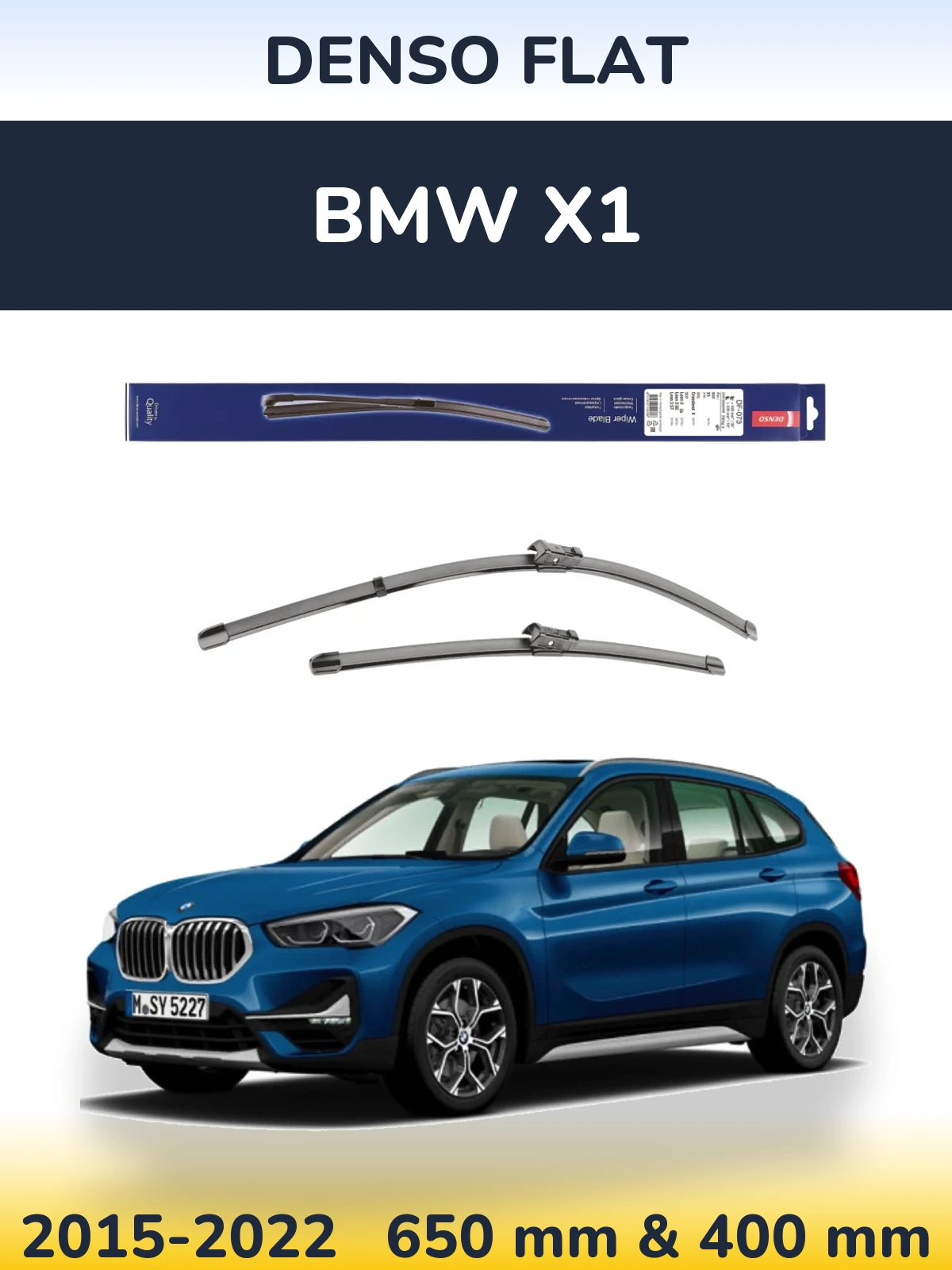 Komplet przednich wycieraczek Denso Flat 650 & 400 mm do BMW X1 2015-2022