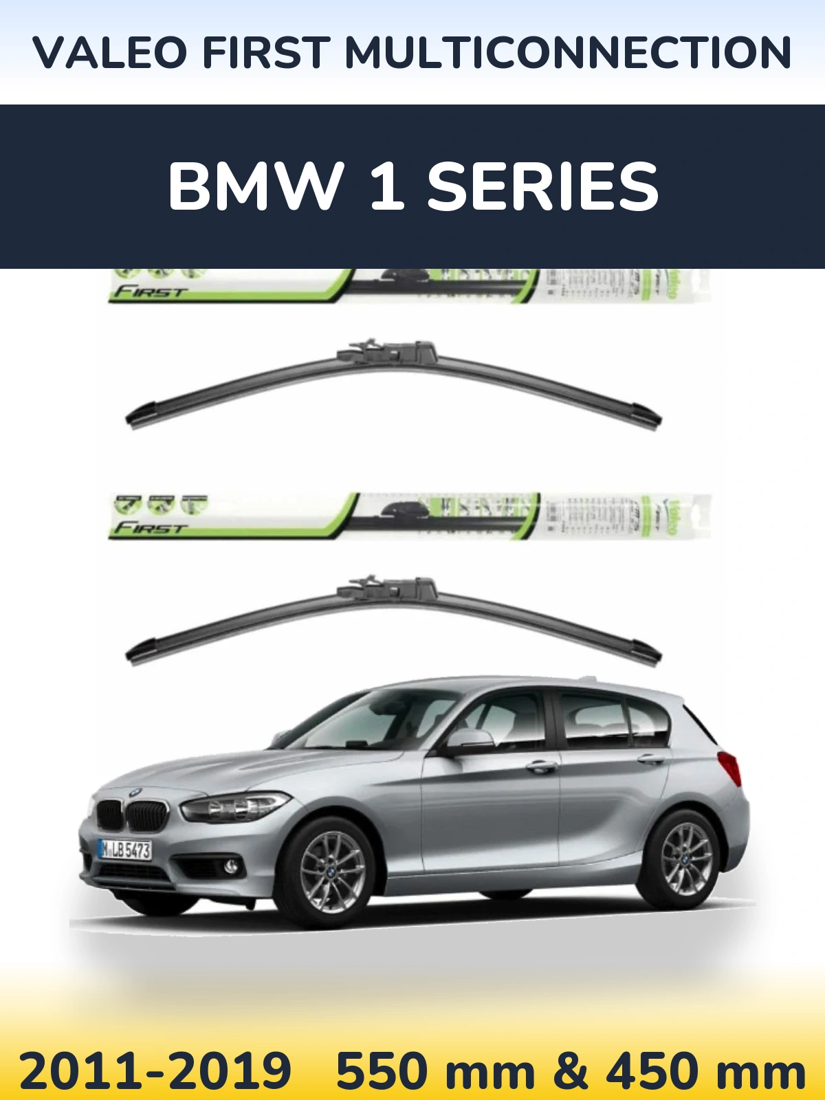 Komplet przednich wycieraczek Valeo First MultiConnection 550 & 450 mm do BMW Seria 1 2011-2019