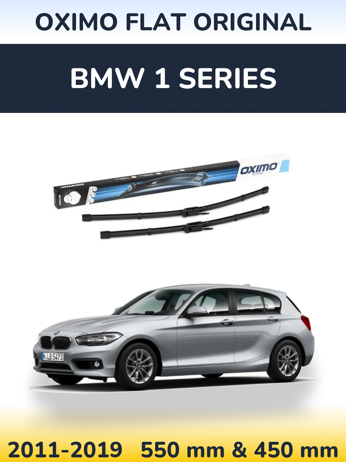 Комплект передних дворников Oximo Flat Original 550 & 450 мм для BMW 1 Series 2011-2019