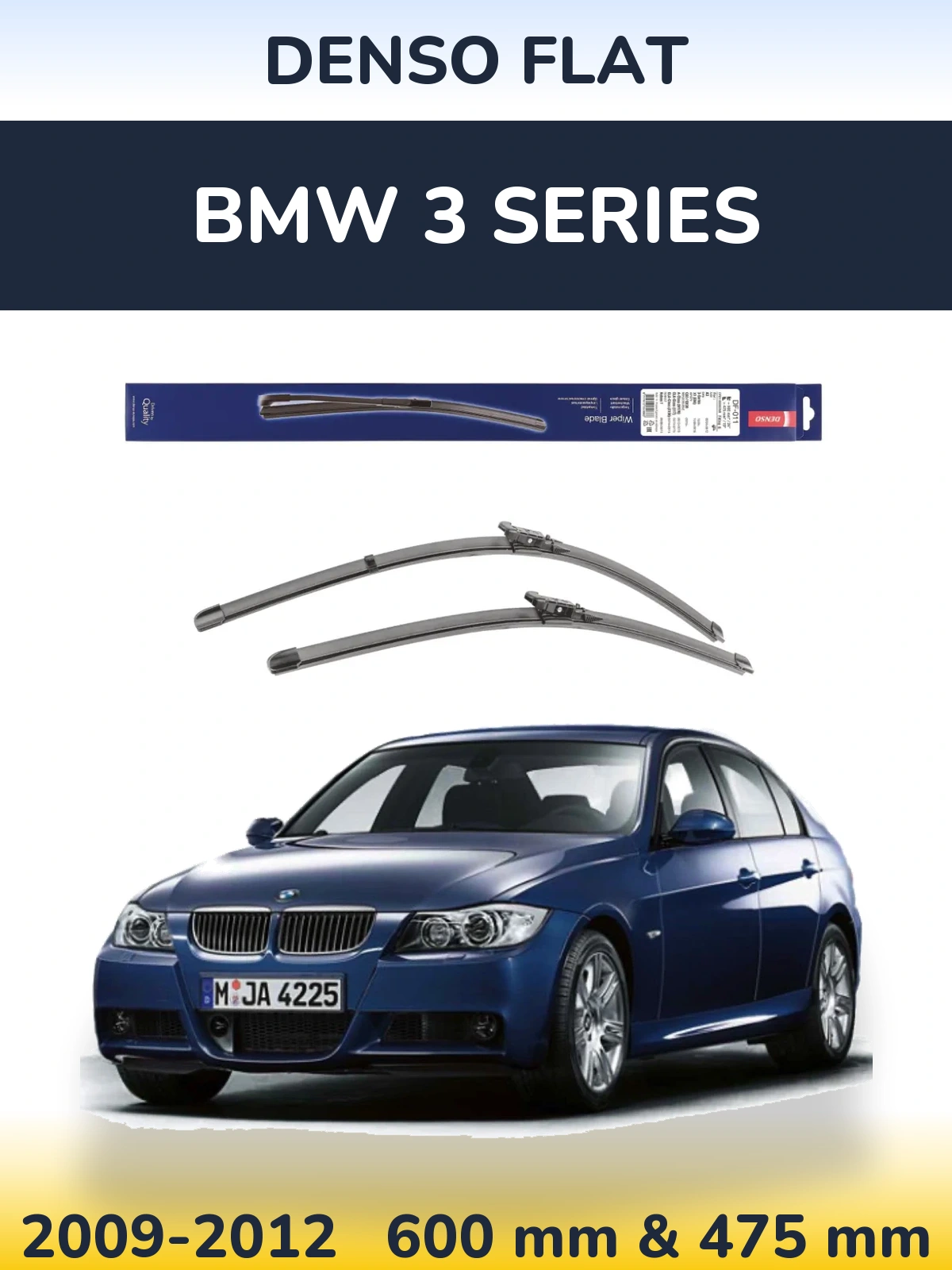 Komplet przednich wycieraczek Denso Flat 600 & 475 mm do BMW Seria 3 2009-2012