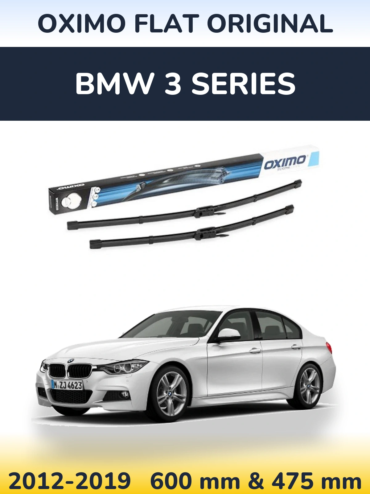 Komplet przednich wycieraczek Oximo Flat Original 600 & 475 mm do BMW Seria 3 2012-2019