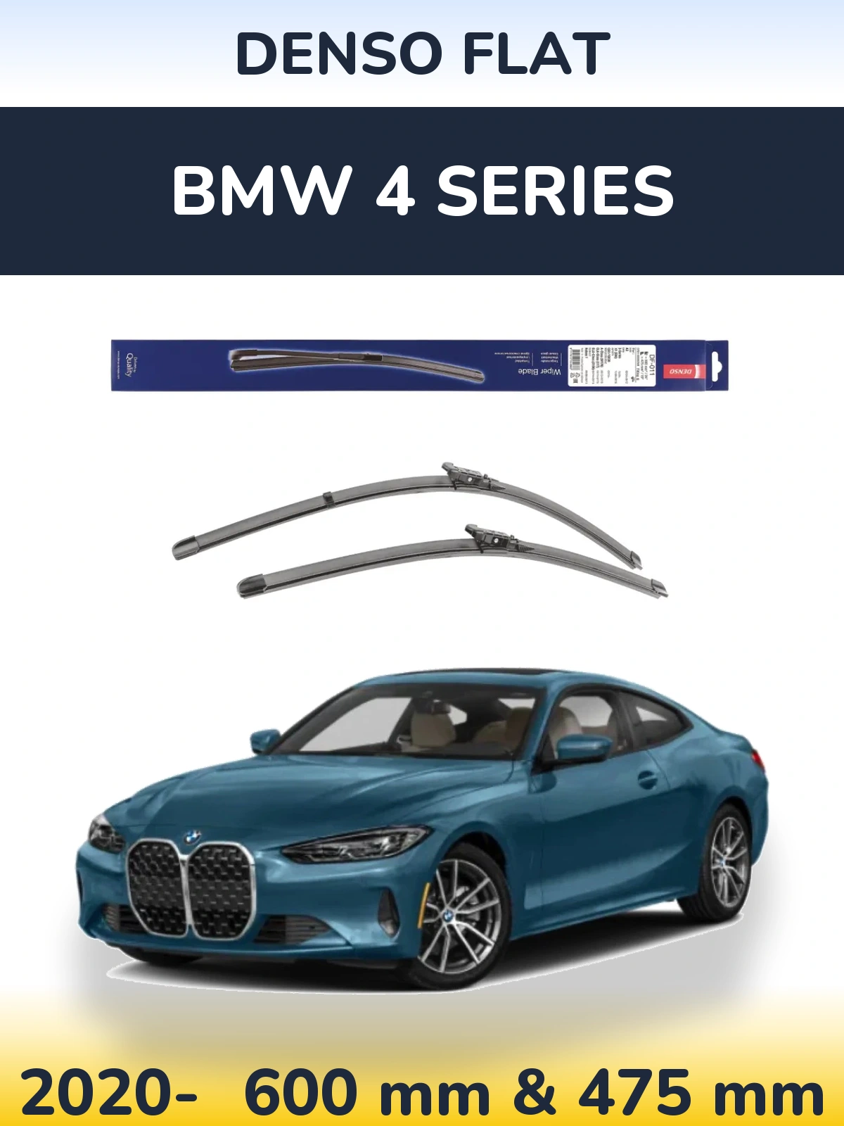 Комплект передних дворников Denso Flat 600 & 475 мм для BMW 4 Series 2020-2026