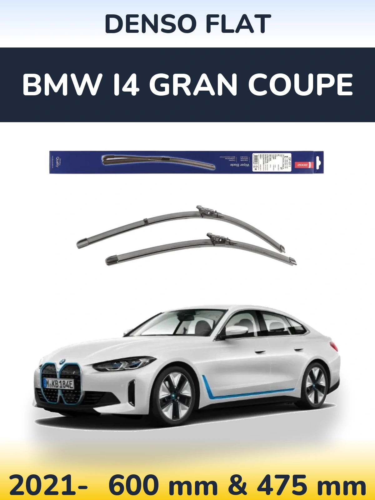 Komplet przednich wycieraczek Denso Flat 600 & 475 mm do BMW i4 Gran Coupe 2021-2026
