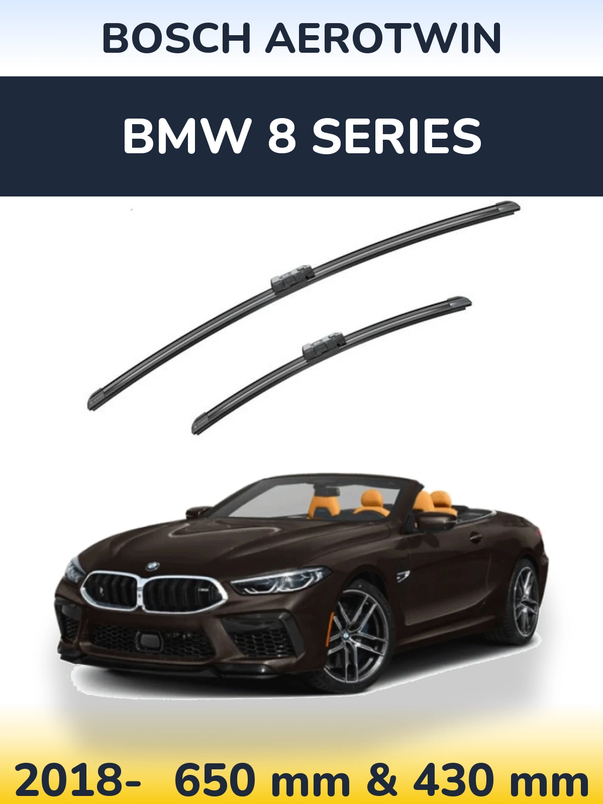 Комплект передних дворников BOSCH AeroTwin 650 & 430 мм для BMW 8 Series 2018-2026