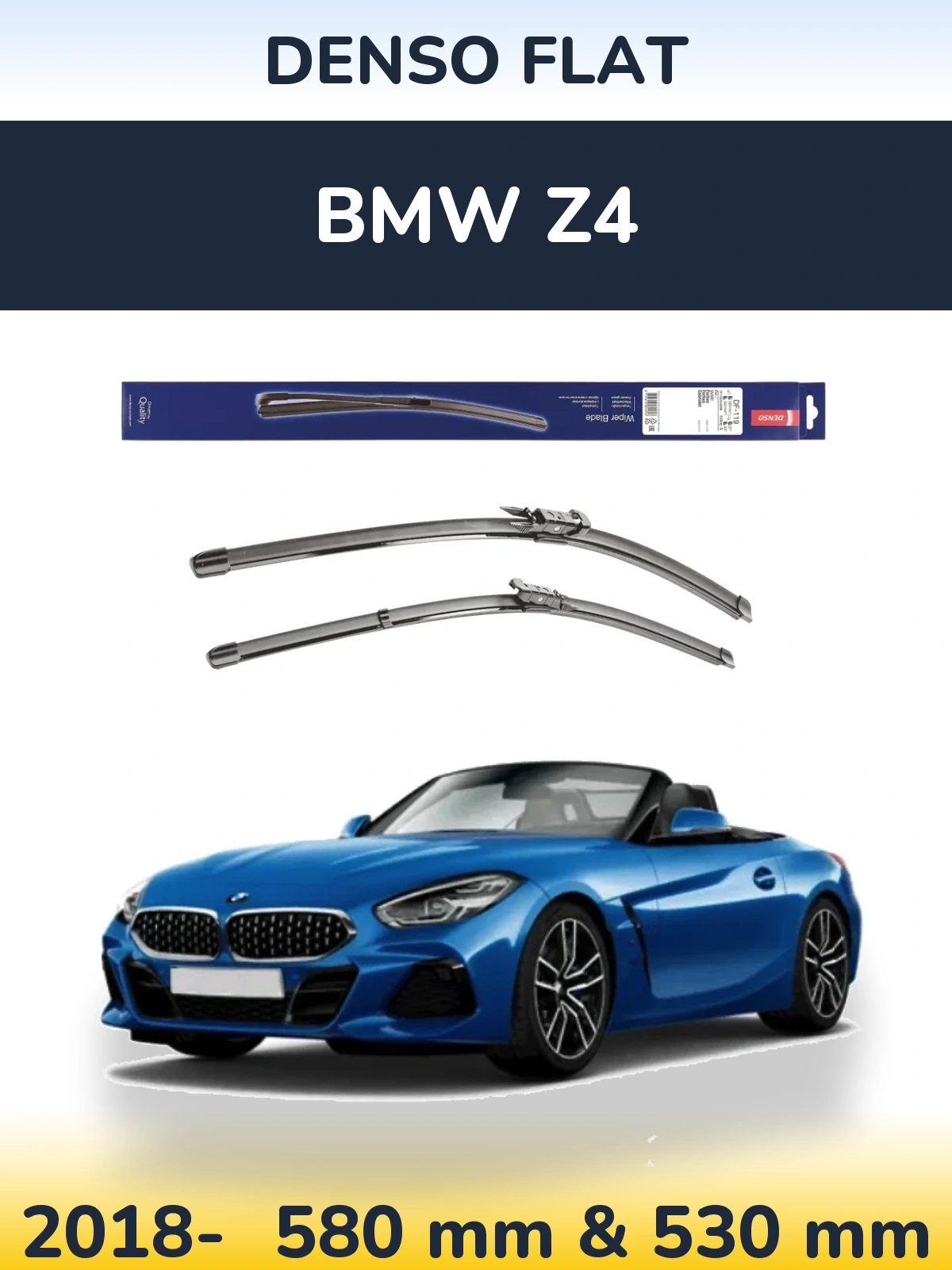 Komplet przednich wycieraczek Denso Flat 580 & 530 mm do BMW Z4 2018-2026