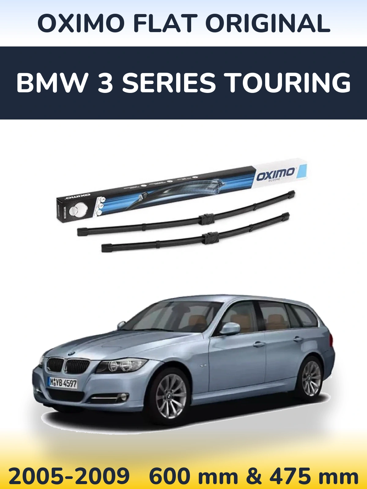 Komplet przednich wycieraczek Oximo Flat Original 600 & 475 mm do BMW Seria 3 Touring 2005-2009
