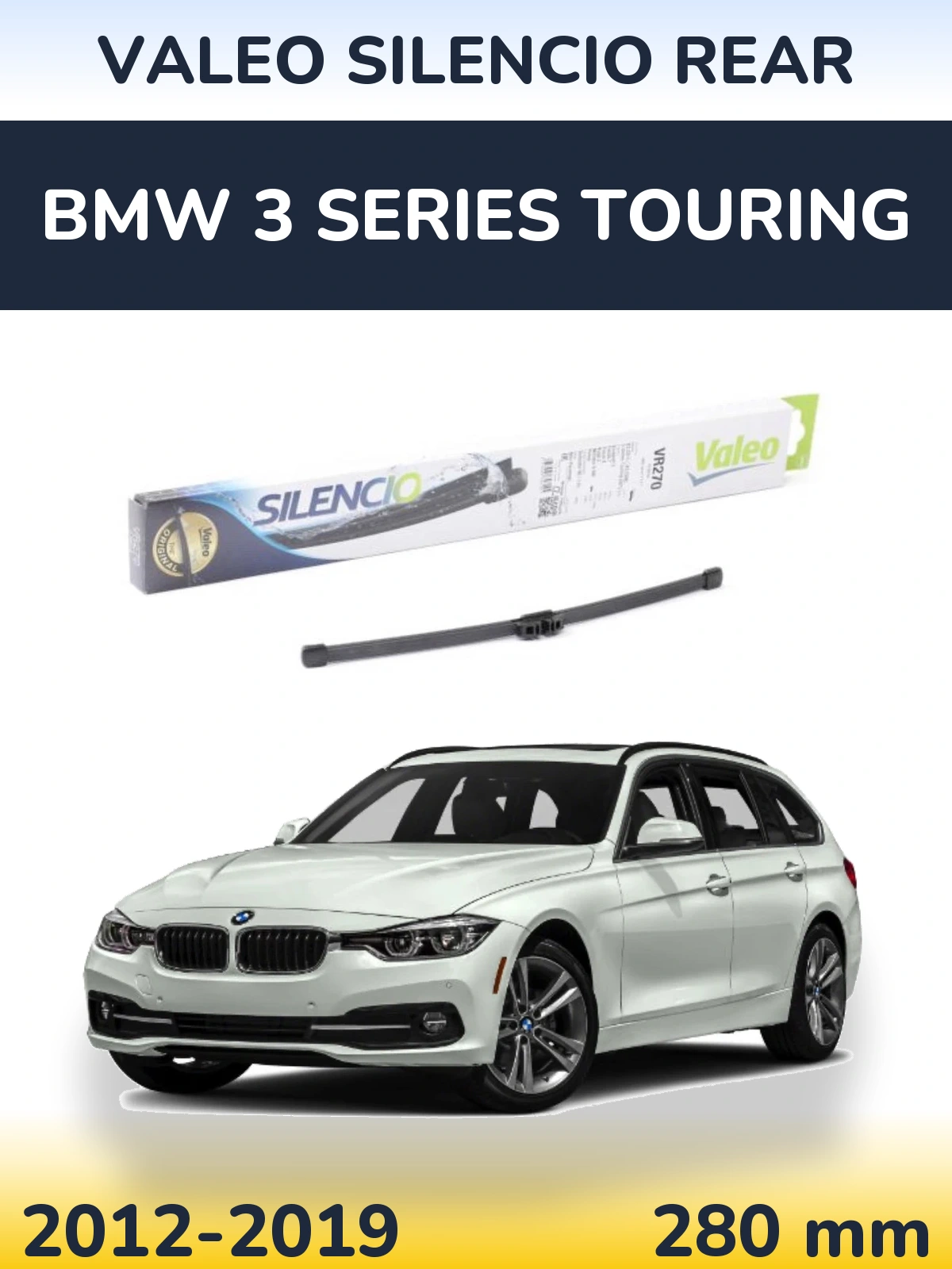 Rear wiper blade Valeo Silencio Rear 280 mm for BMW 3 Series Touring 2012-2019