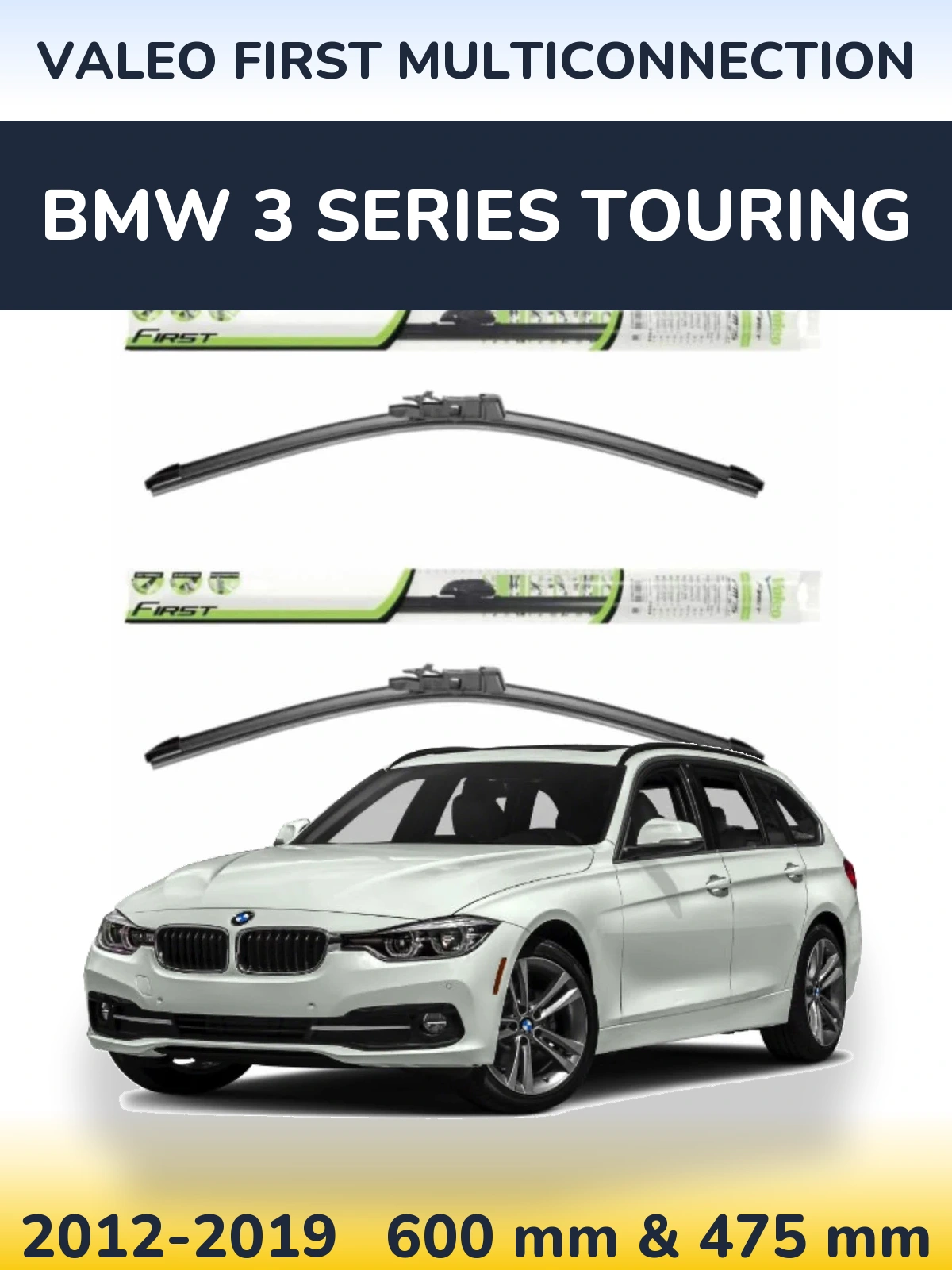 Komplet przednich wycieraczek Valeo First MultiConnection 600 & 475 mm do BMW Seria 3 Touring 2012-2019