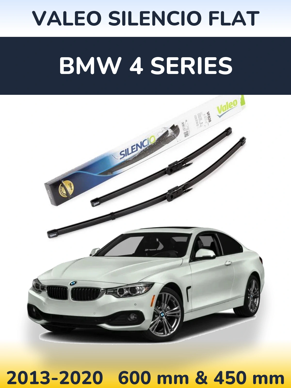 Комплект передних дворников Valeo Silencio Flat 600 & 450 мм для BMW 4 Series 2013-2020