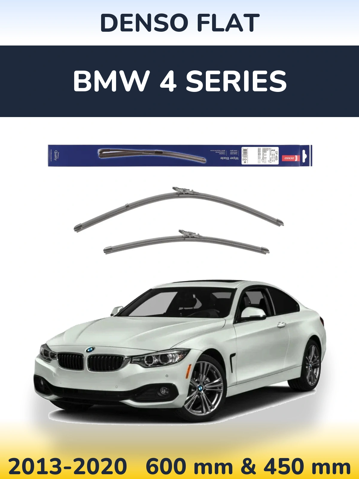 Комплект передних дворников Denso Flat 600 & 450 мм для BMW 4 Series 2013-2020