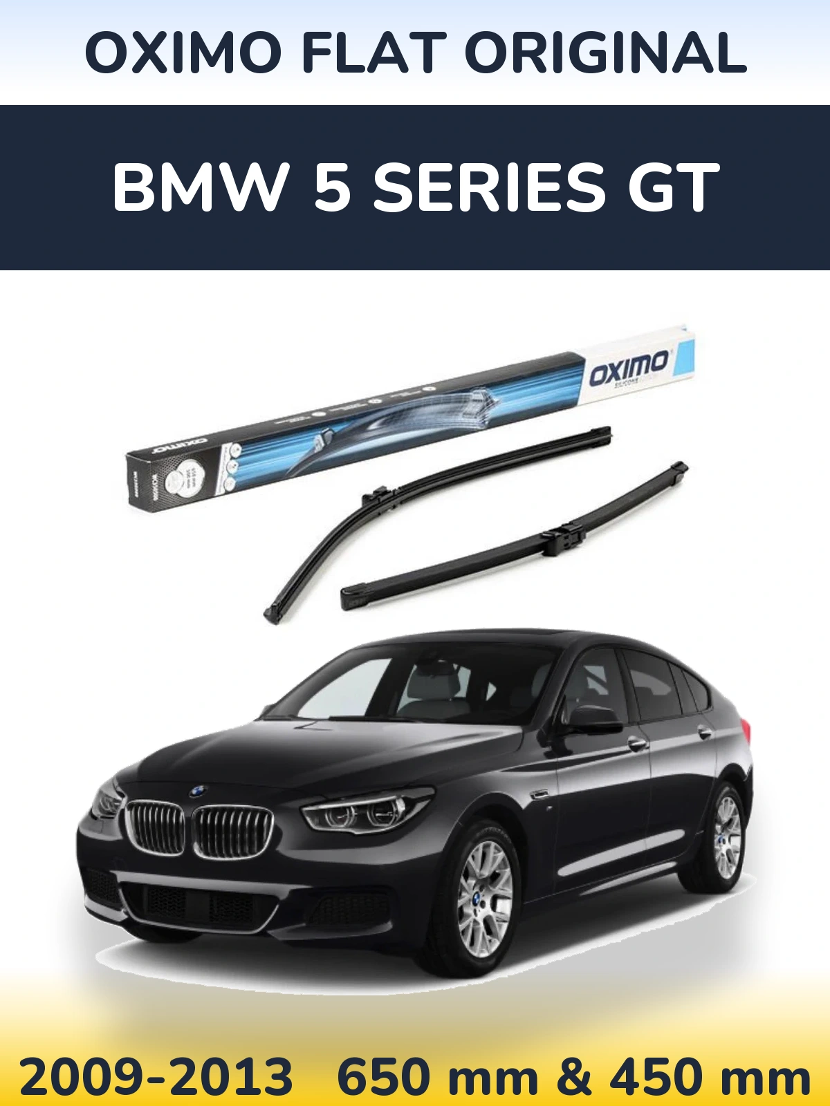 Komplet przednich wycieraczek Oximo Flat Original 650 & 450 mm do BMW Seria 5 GT 2009-2013
