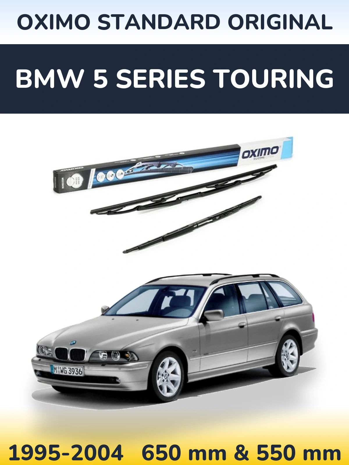 Комплект передних дворников Oximo Standard Original 650 & 550 мм для BMW 5 Series Touring 1995-2004