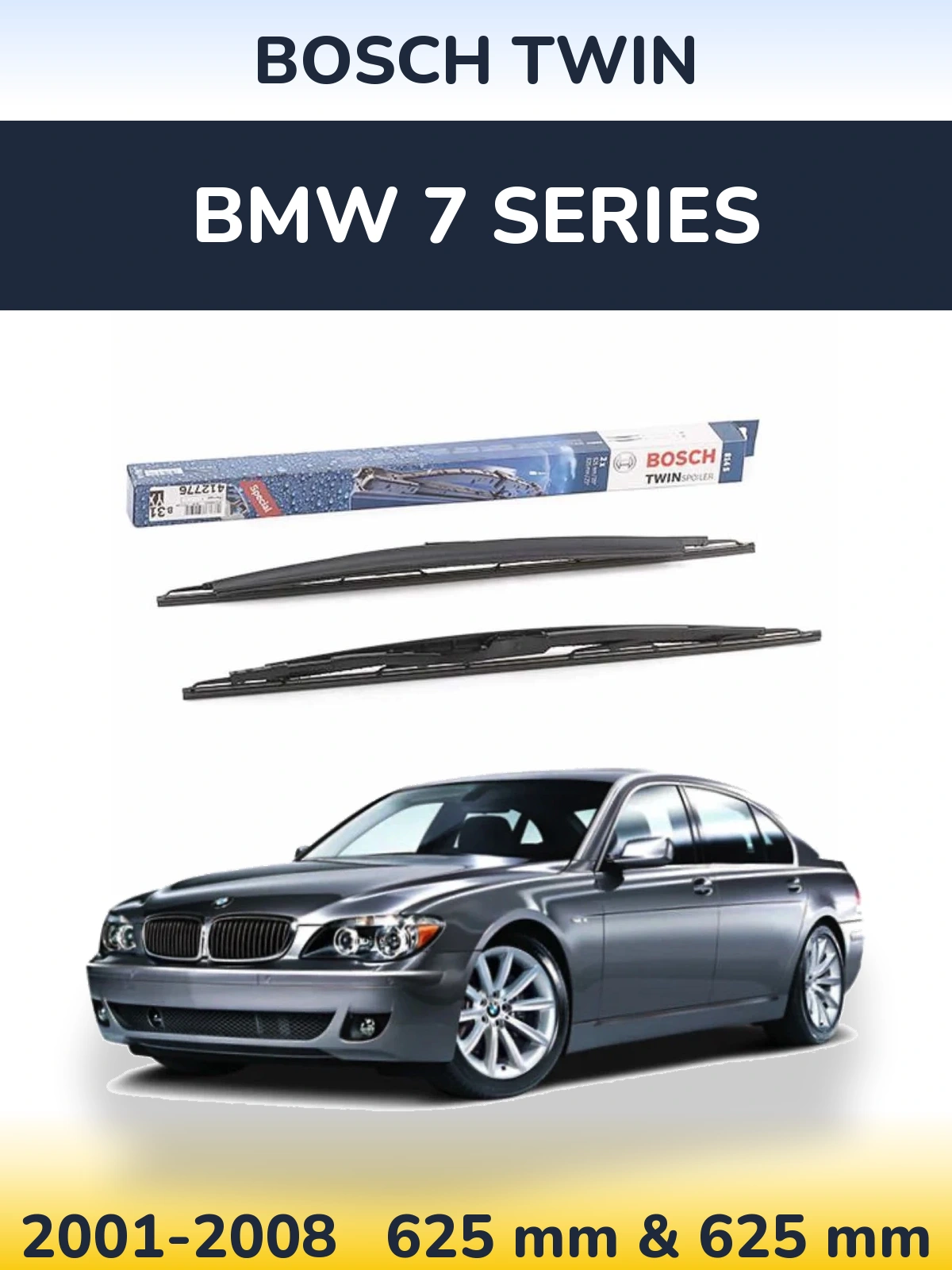 Комплект передніх щіток BOSCH Twin 625 & 625 мм для BMW 7 Series 2001-2008