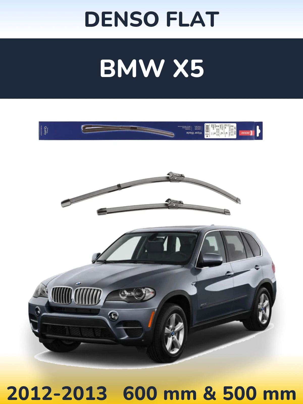 Komplet przednich wycieraczek Denso Flat 600 & 500 mm do BMW X5 2012-2013